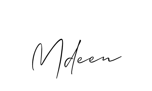 Also You can easily find your signature by using the search form. We will create Mdeen name handwritten signature images for you free of cost using Allison_Script sign style. Mdeen signature style 2 images and pictures png