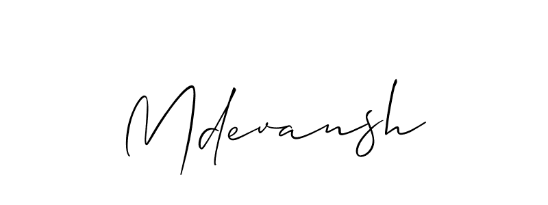 Also You can easily find your signature by using the search form. We will create Mdevansh name handwritten signature images for you free of cost using Allison_Script sign style. Mdevansh signature style 2 images and pictures png