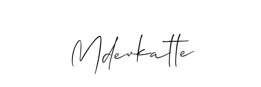 Design your own signature with our free online signature maker. With this signature software, you can create a handwritten (Allison_Script) signature for name Mdevkatte. Mdevkatte signature style 2 images and pictures png