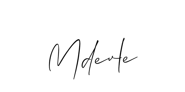 Mdevle stylish signature style. Best Handwritten Sign (Allison_Script) for my name. Handwritten Signature Collection Ideas for my name Mdevle. Mdevle signature style 2 images and pictures png