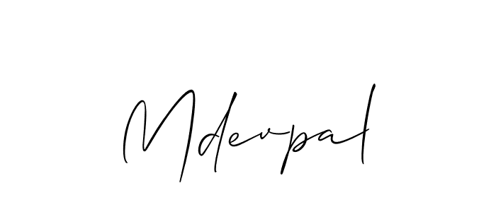 How to Draw Mdevpal signature style? Allison_Script is a latest design signature styles for name Mdevpal. Mdevpal signature style 2 images and pictures png