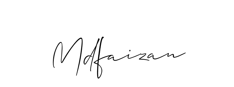 Create a beautiful signature design for name Mdfaizan. With this signature (Allison_Script) fonts, you can make a handwritten signature for free. Mdfaizan signature style 2 images and pictures png