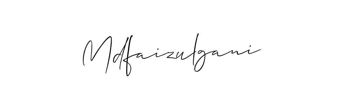 Create a beautiful signature design for name Mdfaizulgani. With this signature (Allison_Script) fonts, you can make a handwritten signature for free. Mdfaizulgani signature style 2 images and pictures png