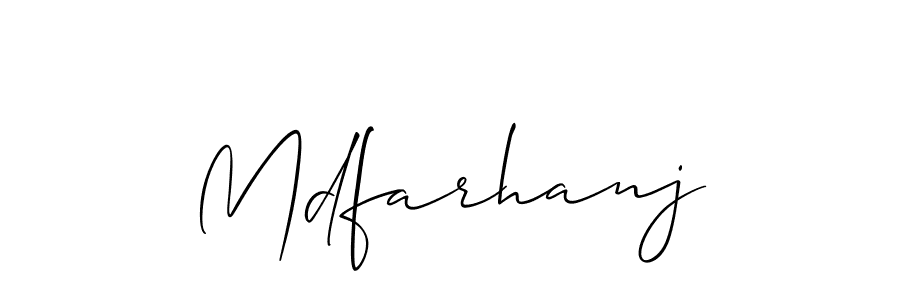 Create a beautiful signature design for name Mdfarhanj. With this signature (Allison_Script) fonts, you can make a handwritten signature for free. Mdfarhanj signature style 2 images and pictures png