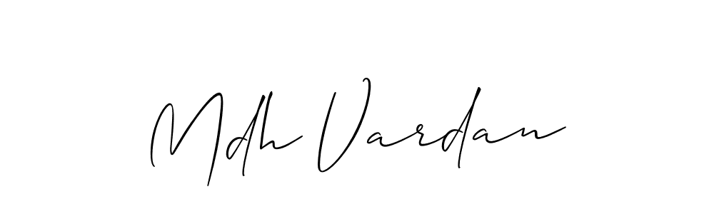 Create a beautiful signature design for name Mdh Vardan. With this signature (Allison_Script) fonts, you can make a handwritten signature for free. Mdh Vardan signature style 2 images and pictures png