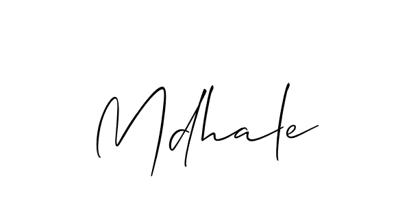 The best way (Allison_Script) to make a short signature is to pick only two or three words in your name. The name Mdhale include a total of six letters. For converting this name. Mdhale signature style 2 images and pictures png