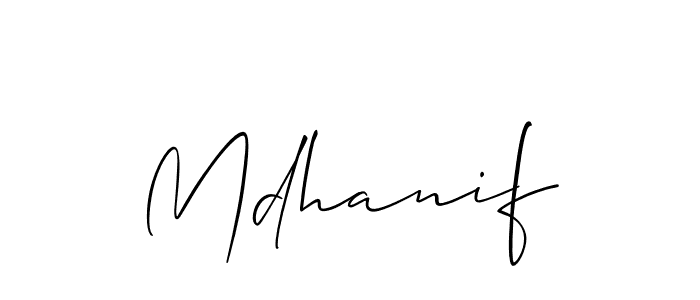 Create a beautiful signature design for name Mdhanif. With this signature (Allison_Script) fonts, you can make a handwritten signature for free. Mdhanif signature style 2 images and pictures png