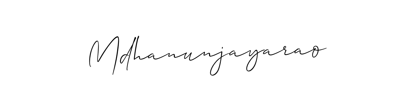 How to Draw Mdhanunjayarao signature style? Allison_Script is a latest design signature styles for name Mdhanunjayarao. Mdhanunjayarao signature style 2 images and pictures png