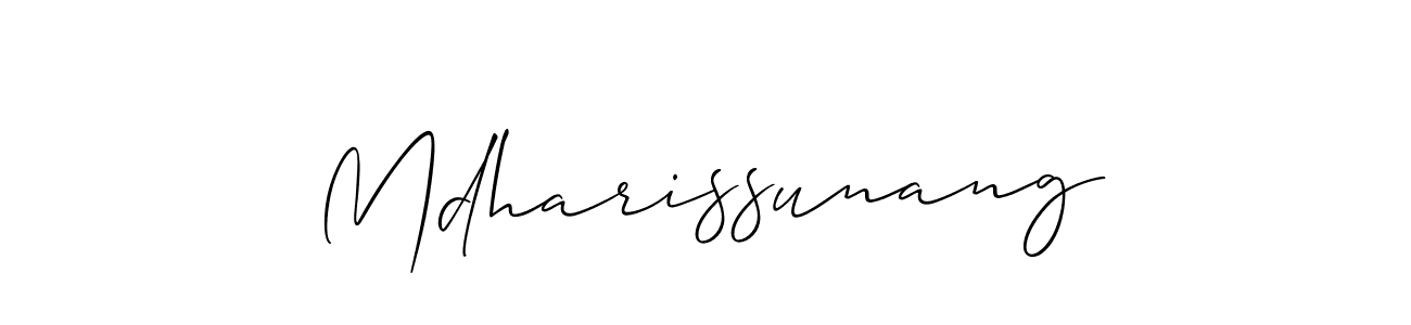 Design your own signature with our free online signature maker. With this signature software, you can create a handwritten (Allison_Script) signature for name Mdharissunang. Mdharissunang signature style 2 images and pictures png