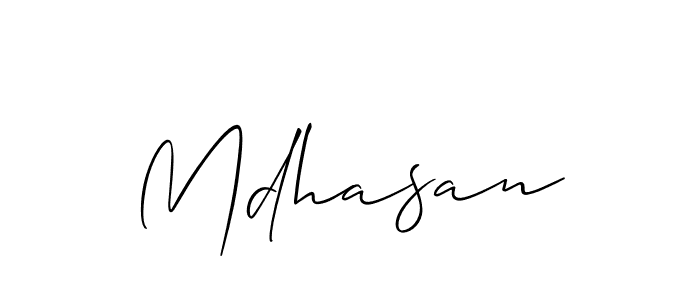 Design your own signature with our free online signature maker. With this signature software, you can create a handwritten (Allison_Script) signature for name Mdhasan. Mdhasan signature style 2 images and pictures png
