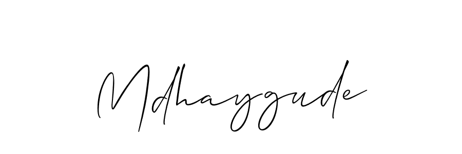 How to make Mdhaygude name signature. Use Allison_Script style for creating short signs online. This is the latest handwritten sign. Mdhaygude signature style 2 images and pictures png
