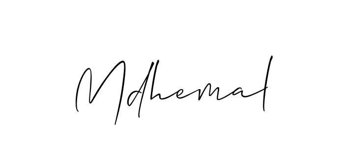 How to make Mdhemal name signature. Use Allison_Script style for creating short signs online. This is the latest handwritten sign. Mdhemal signature style 2 images and pictures png
