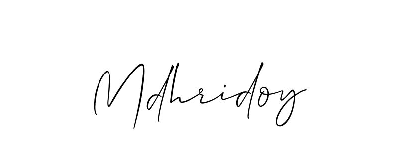 How to make Mdhridoy name signature. Use Allison_Script style for creating short signs online. This is the latest handwritten sign. Mdhridoy signature style 2 images and pictures png