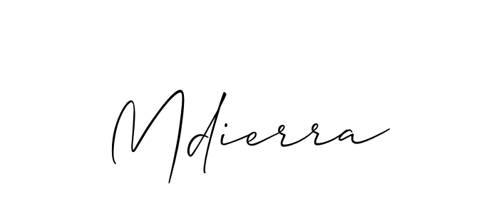 Create a beautiful signature design for name Mdierra. With this signature (Allison_Script) fonts, you can make a handwritten signature for free. Mdierra signature style 2 images and pictures png