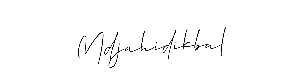 How to Draw Mdjahidikbal signature style? Allison_Script is a latest design signature styles for name Mdjahidikbal. Mdjahidikbal signature style 2 images and pictures png
