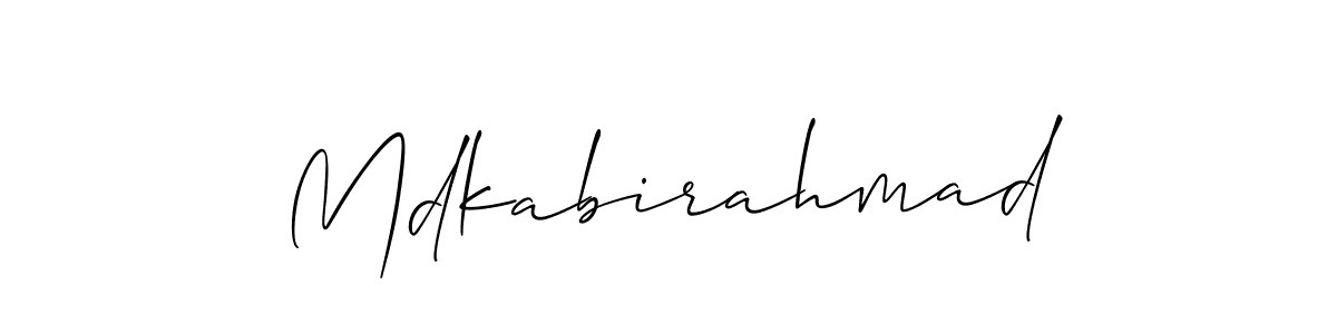 How to make Mdkabirahmad name signature. Use Allison_Script style for creating short signs online. This is the latest handwritten sign. Mdkabirahmad signature style 2 images and pictures png