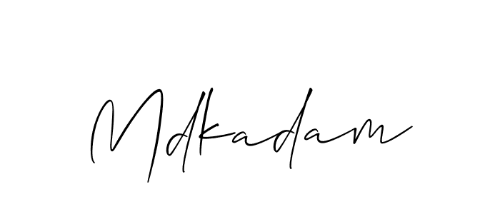 You should practise on your own different ways (Allison_Script) to write your name (Mdkadam) in signature. don't let someone else do it for you. Mdkadam signature style 2 images and pictures png