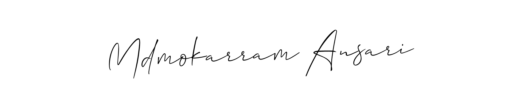 You can use this online signature creator to create a handwritten signature for the name Mdmokarram Ansari. This is the best online autograph maker. Mdmokarram Ansari signature style 2 images and pictures png