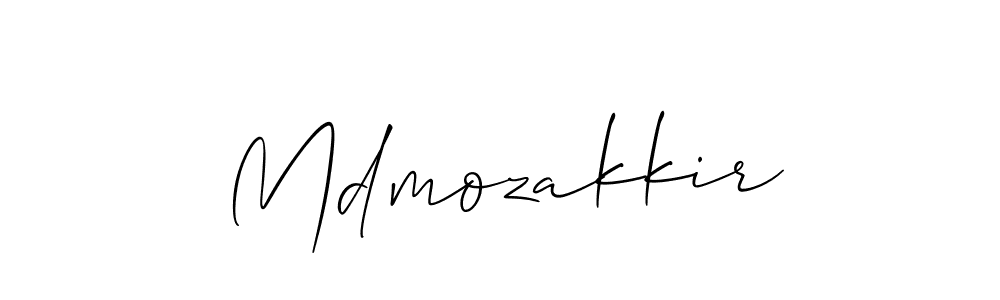 Create a beautiful signature design for name Mdmozakkir. With this signature (Allison_Script) fonts, you can make a handwritten signature for free. Mdmozakkir signature style 2 images and pictures png