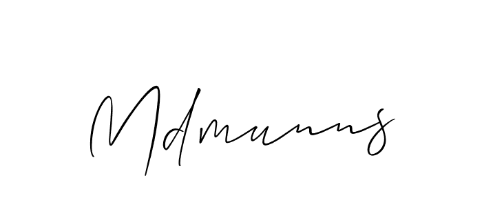 Create a beautiful signature design for name Mdmunns. With this signature (Allison_Script) fonts, you can make a handwritten signature for free. Mdmunns signature style 2 images and pictures png