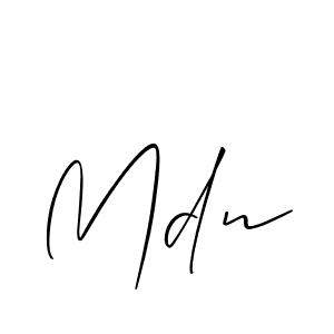 Make a beautiful signature design for name Mdn. With this signature (Allison_Script) style, you can create a handwritten signature for free. Mdn signature style 2 images and pictures png