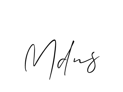It looks lik you need a new signature style for name Mdns. Design unique handwritten (Allison_Script) signature with our free signature maker in just a few clicks. Mdns signature style 2 images and pictures png