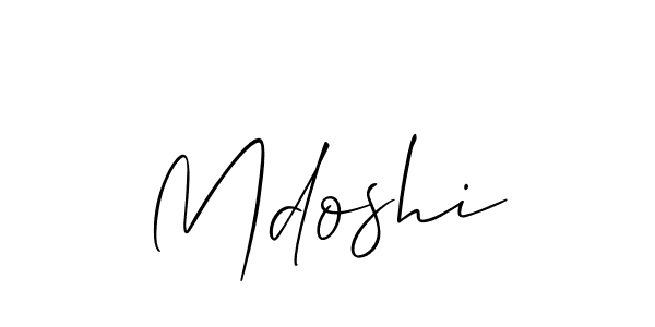 Use a signature maker to create a handwritten signature online. With this signature software, you can design (Allison_Script) your own signature for name Mdoshi. Mdoshi signature style 2 images and pictures png