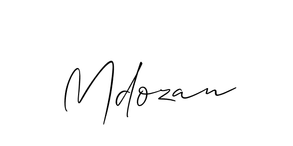 Make a short Mdozan signature style. Manage your documents anywhere anytime using Allison_Script. Create and add eSignatures, submit forms, share and send files easily. Mdozan signature style 2 images and pictures png