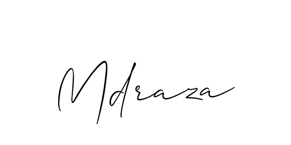 How to make Mdraza signature? Allison_Script is a professional autograph style. Create handwritten signature for Mdraza name. Mdraza signature style 2 images and pictures png