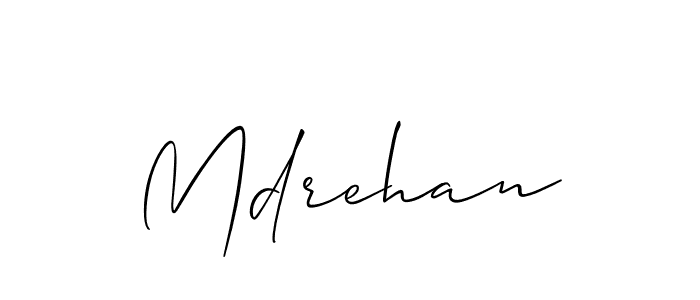 Mdrehan stylish signature style. Best Handwritten Sign (Allison_Script) for my name. Handwritten Signature Collection Ideas for my name Mdrehan. Mdrehan signature style 2 images and pictures png