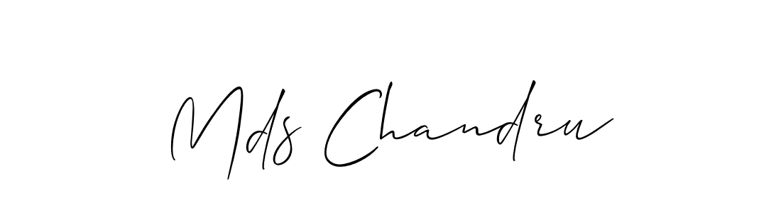 Create a beautiful signature design for name Mds Chandru. With this signature (Allison_Script) fonts, you can make a handwritten signature for free. Mds Chandru signature style 2 images and pictures png