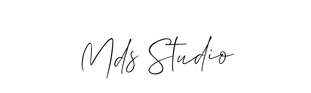How to make Mds Studio name signature. Use Allison_Script style for creating short signs online. This is the latest handwritten sign. Mds Studio signature style 2 images and pictures png