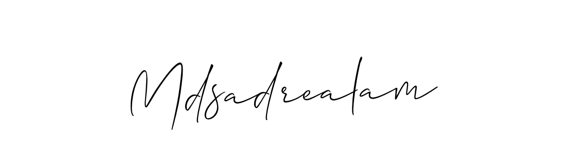 Use a signature maker to create a handwritten signature online. With this signature software, you can design (Allison_Script) your own signature for name Mdsadrealam. Mdsadrealam signature style 2 images and pictures png