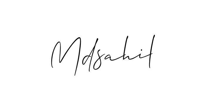 Allison_Script is a professional signature style that is perfect for those who want to add a touch of class to their signature. It is also a great choice for those who want to make their signature more unique. Get Mdsahil name to fancy signature for free. Mdsahil signature style 2 images and pictures png