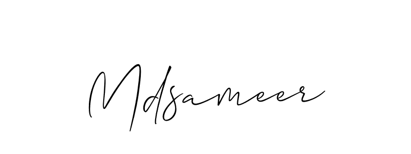 Create a beautiful signature design for name Mdsameer. With this signature (Allison_Script) fonts, you can make a handwritten signature for free. Mdsameer signature style 2 images and pictures png