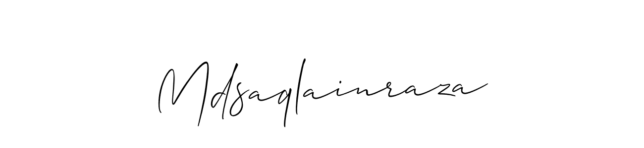 How to make Mdsaqlainraza signature? Allison_Script is a professional autograph style. Create handwritten signature for Mdsaqlainraza name. Mdsaqlainraza signature style 2 images and pictures png
