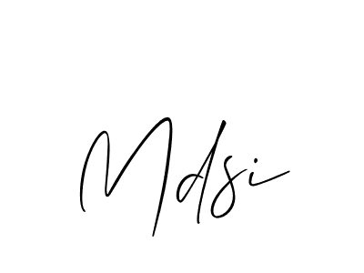 Create a beautiful signature design for name Mdsi. With this signature (Allison_Script) fonts, you can make a handwritten signature for free. Mdsi signature style 2 images and pictures png