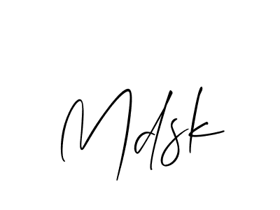 Design your own signature with our free online signature maker. With this signature software, you can create a handwritten (Allison_Script) signature for name Mdsk. Mdsk signature style 2 images and pictures png