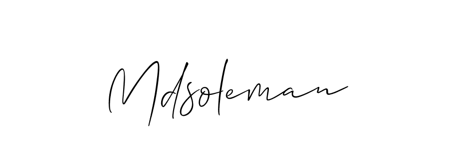Create a beautiful signature design for name Mdsoleman. With this signature (Allison_Script) fonts, you can make a handwritten signature for free. Mdsoleman signature style 2 images and pictures png