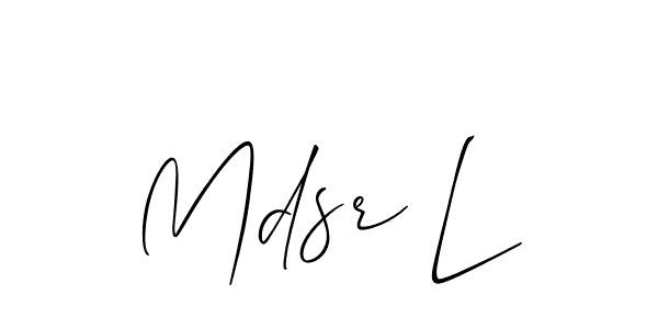 It looks lik you need a new signature style for name Mdsr L. Design unique handwritten (Allison_Script) signature with our free signature maker in just a few clicks. Mdsr L signature style 2 images and pictures png