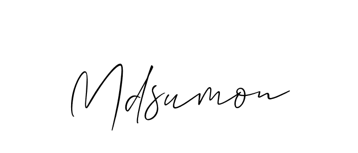 Make a beautiful signature design for name Mdsumon. With this signature (Allison_Script) style, you can create a handwritten signature for free. Mdsumon signature style 2 images and pictures png