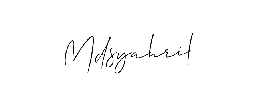 Mdsyahril stylish signature style. Best Handwritten Sign (Allison_Script) for my name. Handwritten Signature Collection Ideas for my name Mdsyahril. Mdsyahril signature style 2 images and pictures png