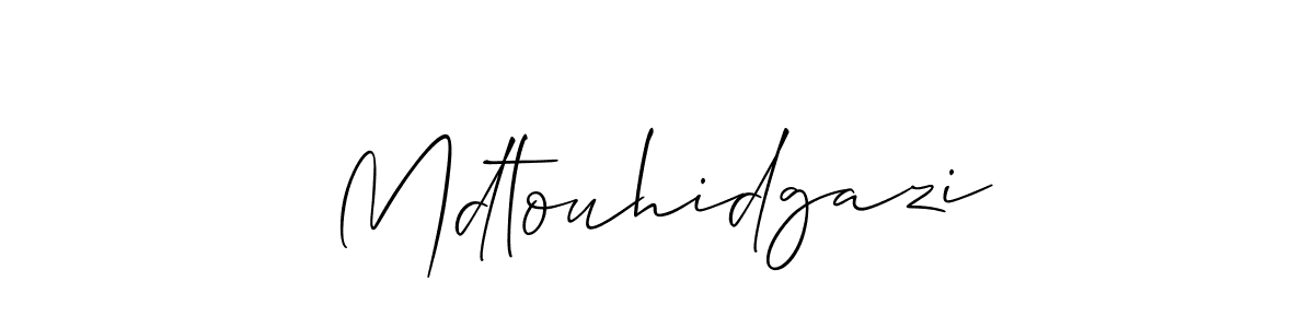 Also You can easily find your signature by using the search form. We will create Mdtouhidgazi name handwritten signature images for you free of cost using Allison_Script sign style. Mdtouhidgazi signature style 2 images and pictures png