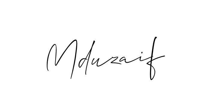 Also we have Mduzaif name is the best signature style. Create professional handwritten signature collection using Allison_Script autograph style. Mduzaif signature style 2 images and pictures png