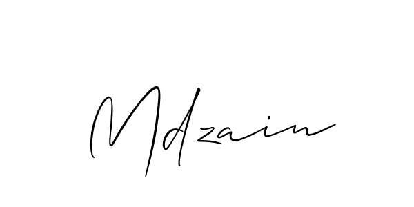 Create a beautiful signature design for name Mdzain. With this signature (Allison_Script) fonts, you can make a handwritten signature for free. Mdzain signature style 2 images and pictures png
