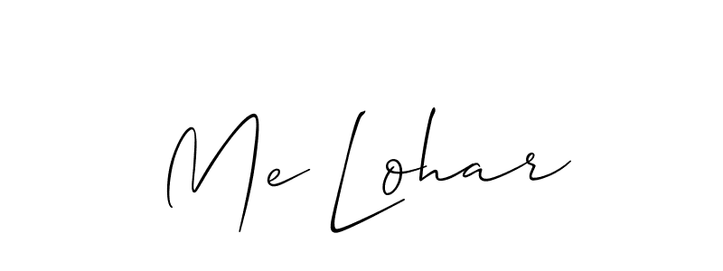Similarly Allison_Script is the best handwritten signature design. Signature creator online .You can use it as an online autograph creator for name Me Lohar. Me Lohar signature style 2 images and pictures png