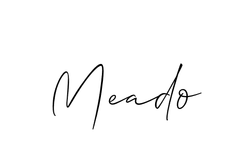 Also You can easily find your signature by using the search form. We will create Meado name handwritten signature images for you free of cost using Allison_Script sign style. Meado signature style 2 images and pictures png