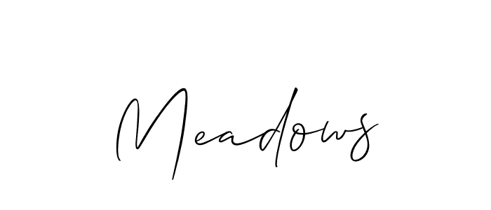 Use a signature maker to create a handwritten signature online. With this signature software, you can design (Allison_Script) your own signature for name Meadows. Meadows signature style 2 images and pictures png