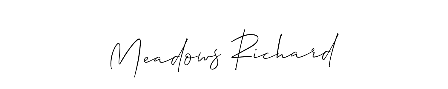 Check out images of Autograph of Meadows Richard name. Actor Meadows Richard Signature Style. Allison_Script is a professional sign style online. Meadows Richard signature style 2 images and pictures png