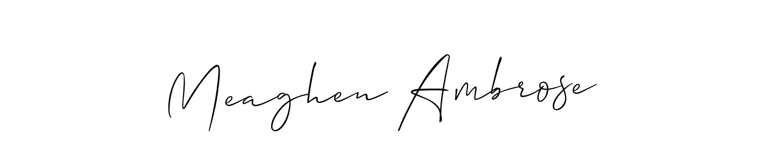 Use a signature maker to create a handwritten signature online. With this signature software, you can design (Allison_Script) your own signature for name Meaghen Ambrose. Meaghen Ambrose signature style 2 images and pictures png